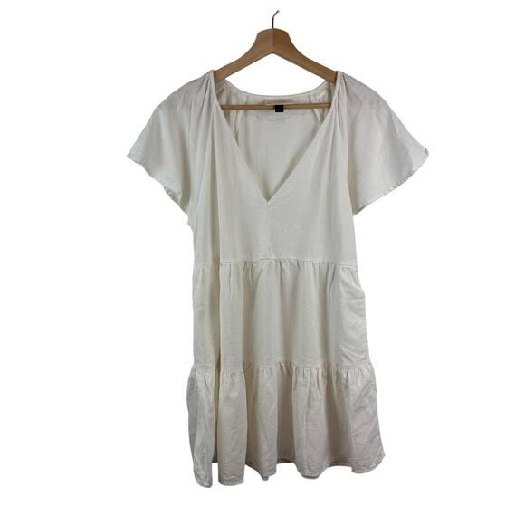 Universal Thread Linen Babydoll Dress White Cottagecore Boho Women’s S - Picture 1 of 7